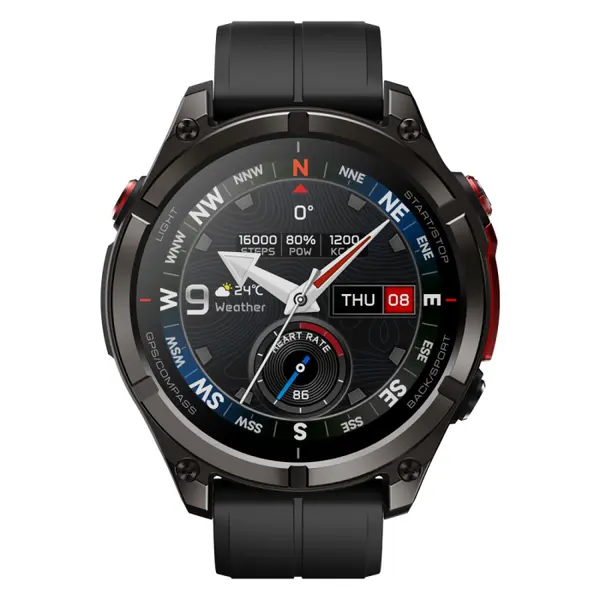 Smartwatch Zeblaze Stratos 4 Pro, Negru, AMOLED 1.43 , GPS 6 Sateliti, Apel Bluetooth, ChatGPT AI, 170+ Moduri Sport, Autonomie pana la 60 Zile, 5ATM IP69K