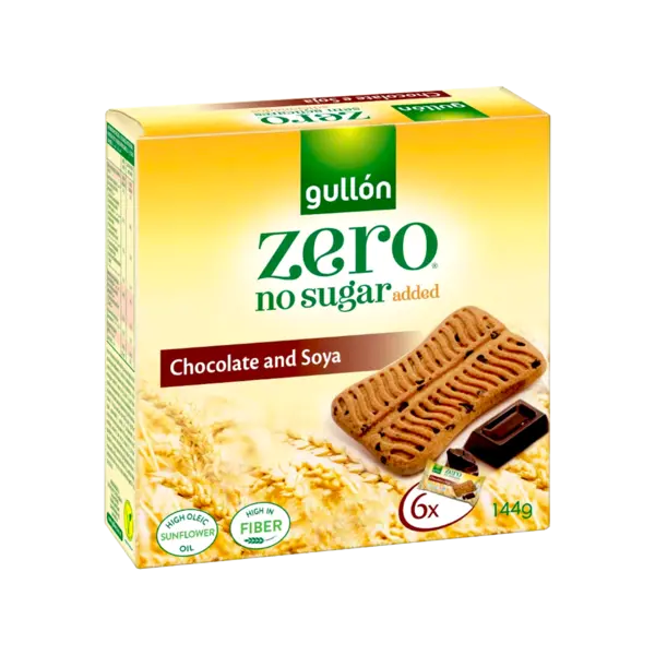 Snack de soia si ciocolata fara zahar, 144g, Gullon