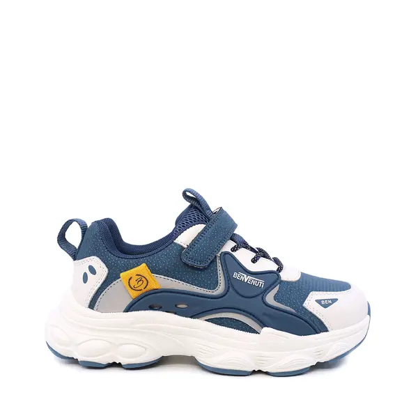Sneakers baieți Benvenuti bleumarin din piele și material textil 3791MP009BL
