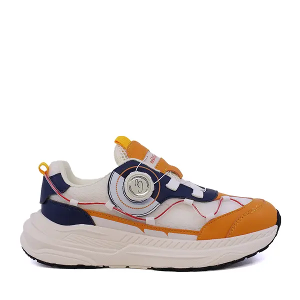 Sneakers baieți Benvenuti galbeni din piele și material textil 3791MP028G