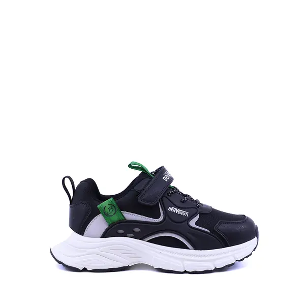 Sneakers baieți Benvenuti negri din piele