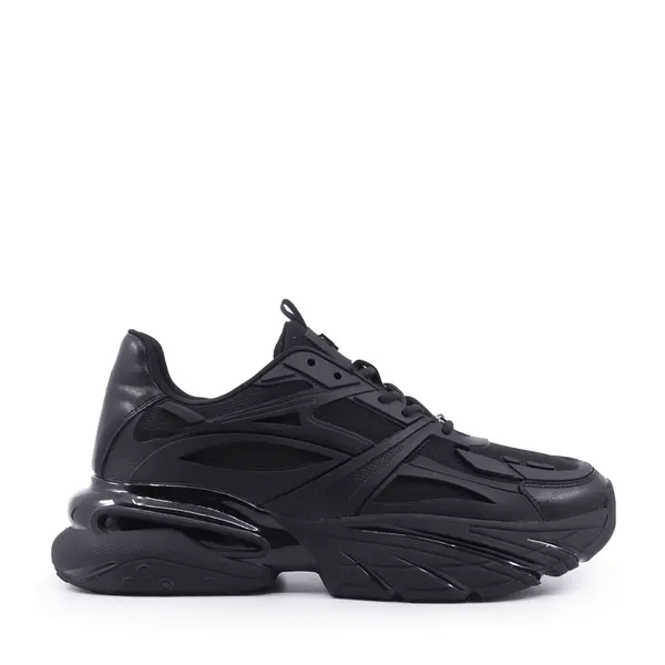 Sneakers bărbați Enzo Bertini negri din piele naturală și textil 3660bp431n