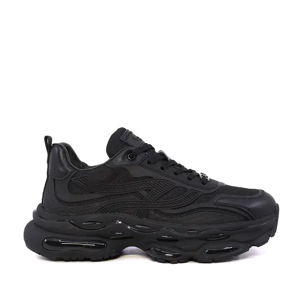 Sneakers bărbați Enzo Bertini negri din piele și textil 3661BP859N