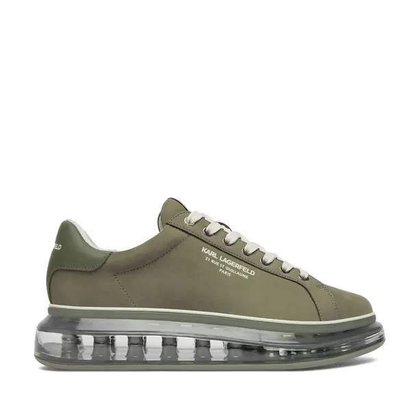 Sneakers bărbați Karl Lagerfeld Kapri Kushion RSG kaki din piele 2051BP52617NKA