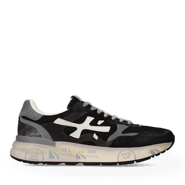 Sneakers bărbați Premiata Mick negri din piele întoarsă și textil 1691BP8119N