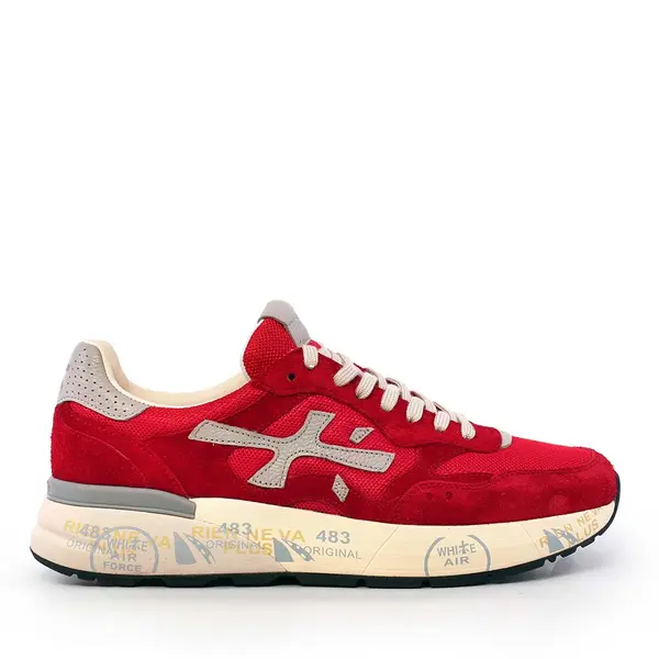 Sneakers bărbați Premiata Mick roșii din piele întoarsă și textil 1691BP8270R