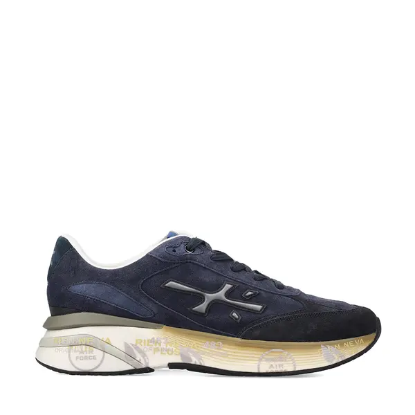 Sneakers bărbați Premiata Moe Run bleumarin din piele întoars 1692BP7776VBL