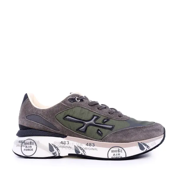 Sneakers bărbați Premiata Moe Run kaki din piele întoarsă și textil 1690bp7106ka