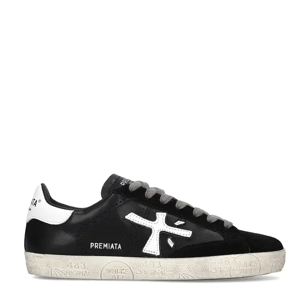 Sneakers bărbați Premiata Steven negri din piele întoarsă 1692bp5439n