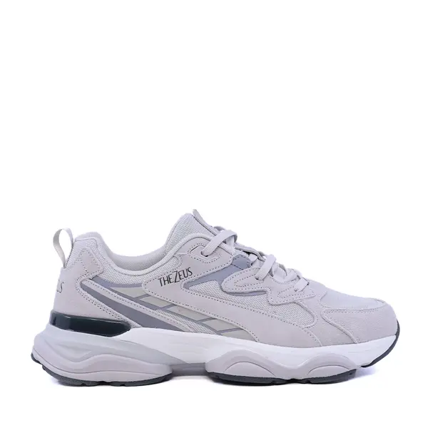 Sneakers bărbați Thezeus gri deschis din piele întoarsă și textil 3731BPS3211VGR