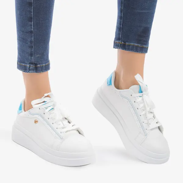SNEAKERS DAMA din PIELE ECOLOGICA CRL0890 CULOARE:ALBASTRU