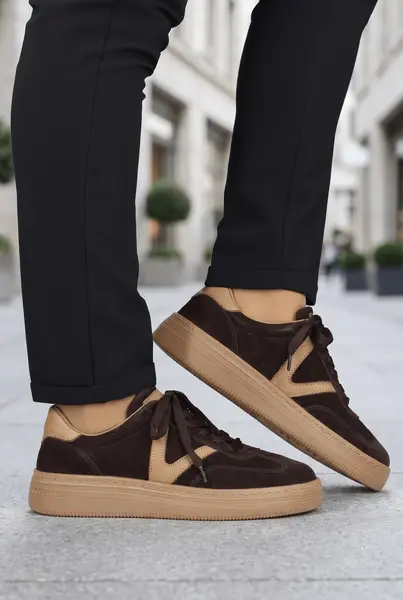 Sneakers din Piele Naturala Maro - JOANA CAFFE
