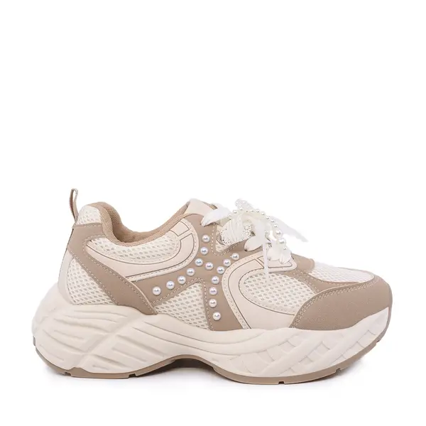 Sneakers femei Benvenuti bej cu accesorii decorative 1411DP0501VBE