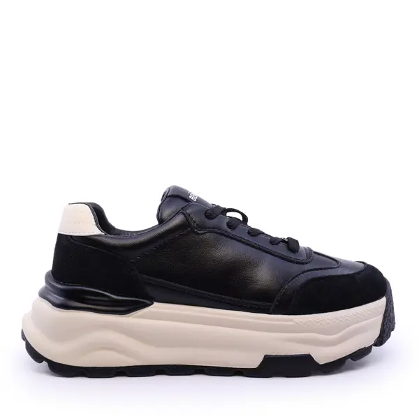 Sneakers femei Benvenuti negri din piele 3740dp036n
