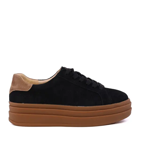 Sneakers femei Benvenuti negri din piele întoarsă 1531DP0502VN