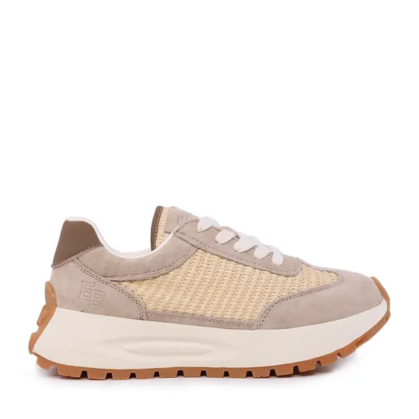 Sneakers femei Enzo Bertini bej din piele întoarsă și textil 2131DPF0740VBE