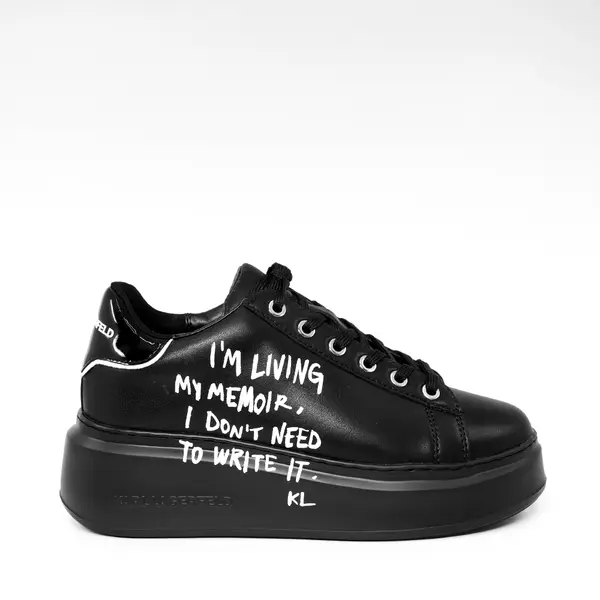 Sneakers femei Karl Lagerfeld Anakapri Graffiti negri din piele 2050DP63512N