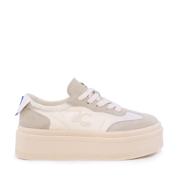 Sneakers femei Luca di Gioia bej din velur și textil satinat 1291DP9100VBE