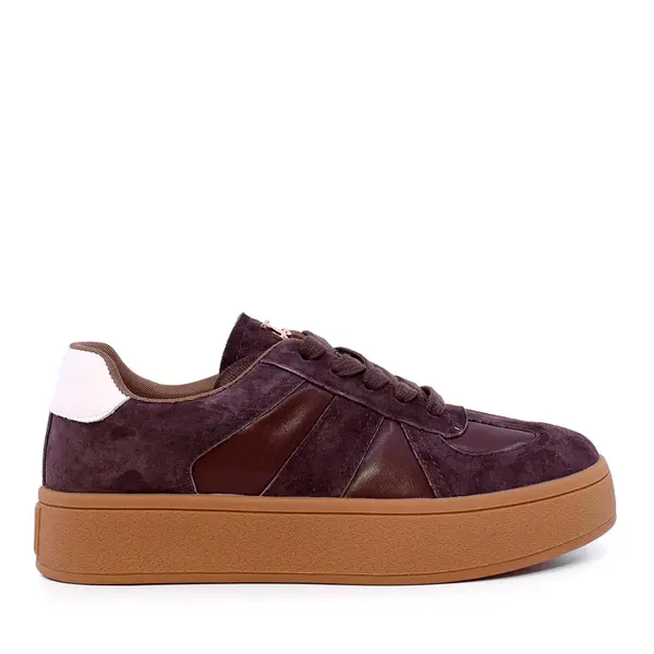 Sneakers femei Luca di Gioia maro din piele întoarsă 1291DP2310VM