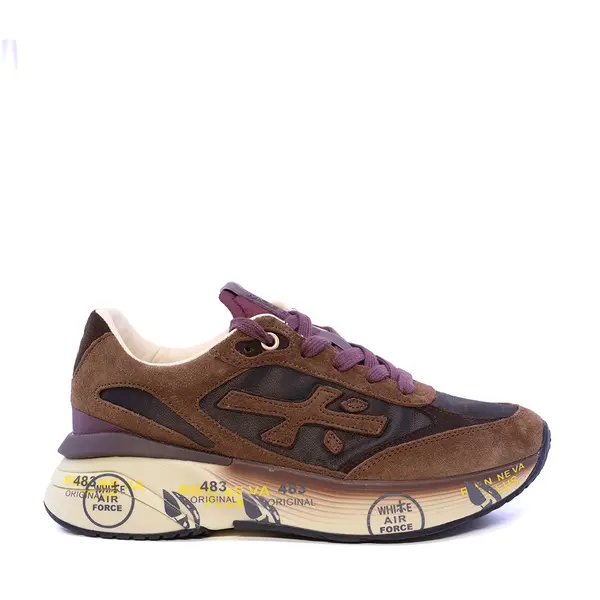 Sneakers femei Premiata Moerun maro din piele și textil 1692DP8562M