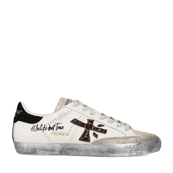 Sneakers femei Premiata Steven-D albi din piele 1692DP7605A