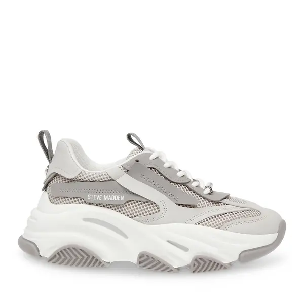 Sneakers femei Steve Madden Posses gri din piele și sintetic 1461DPPOSSESSION-EGR