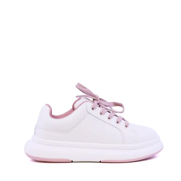 Sneakers fete Benvenuti albi din piele 3792FP065A