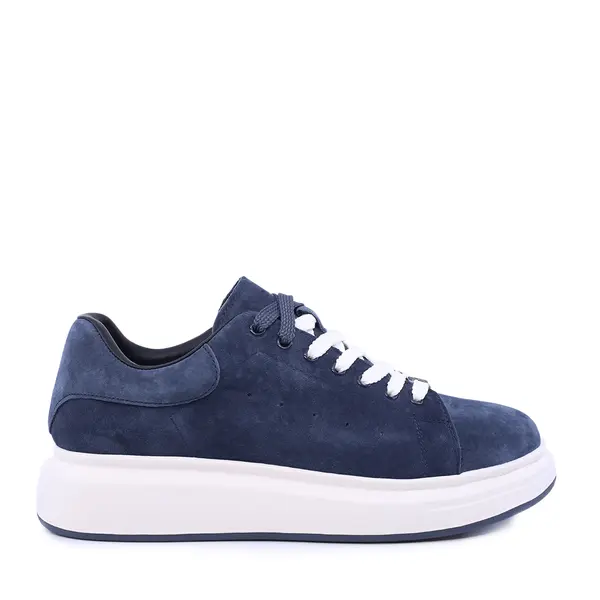 Sneakers ușori bărbați Benvenuti bleumarin din piele întoarsă 3851BP312VBL