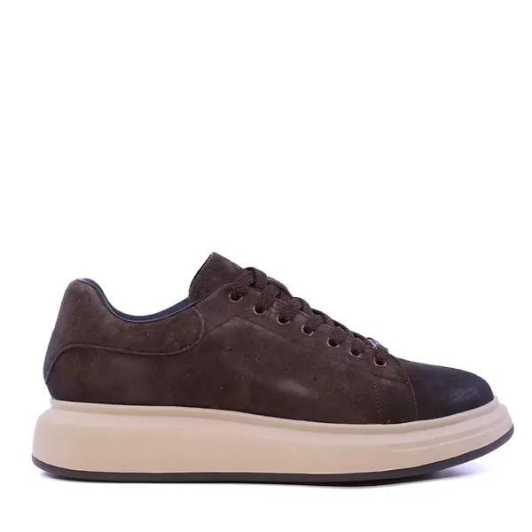Sneakers ușori bărbați Benvenuti maro închis din piele întoarsă 3852bp312vtm
