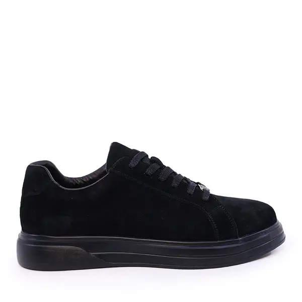 Sneakers ușori bărbați Benvenuti negri din piele întoarsă 3851BP792VN