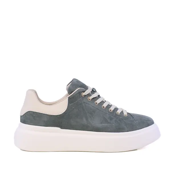Sneakers ușori bărbați Benvenuti verzi din piele întoarsă 1921BP0079VV