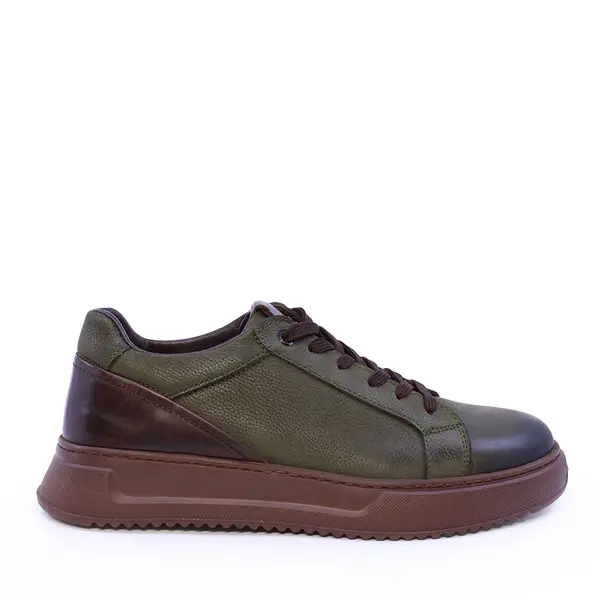 Sneakers ușori bărbați Luca di Gioia kaki din piele 2302BP33731NKA