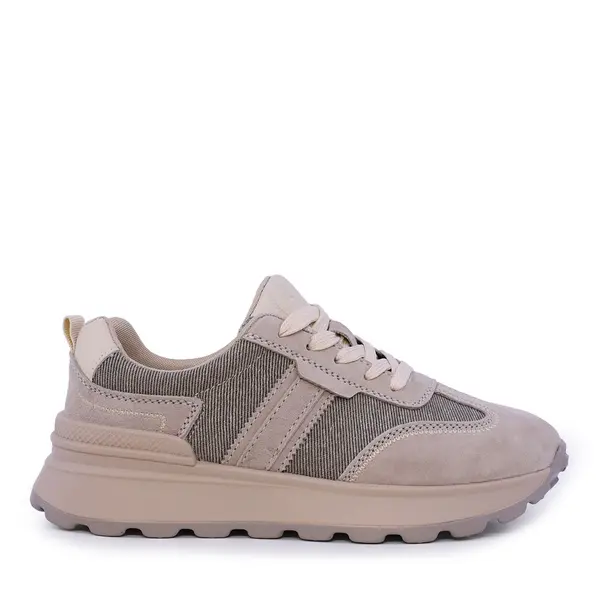 Sneakers ușori femei Benvenuti bej din piele și textil 1992DP6527VBE