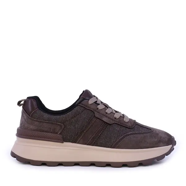 Sneakers ușori femei Benvenuti maro din piele și textil 1992DP6527VM