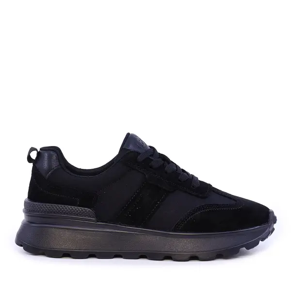 Sneakers ușori femei Benvenuti negri din piele și textil 1992DP6527VN