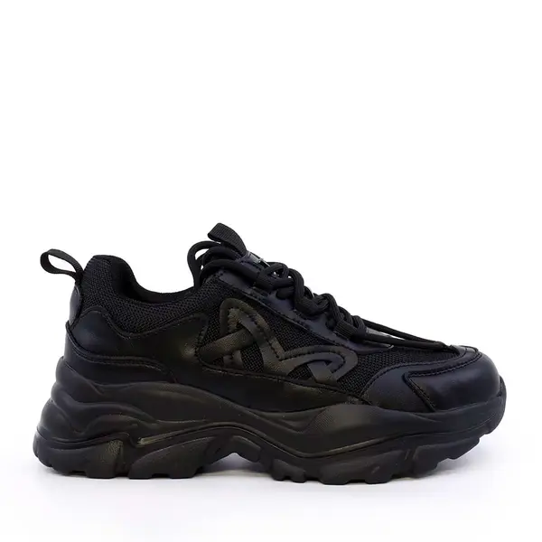 Sneakers ușori femei Luca di Gioia negri din piele și textil 3841DP263N