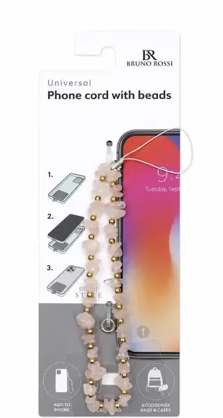 Snur Telefon cu Margele Bruno Rossi BT-20, Multicolor