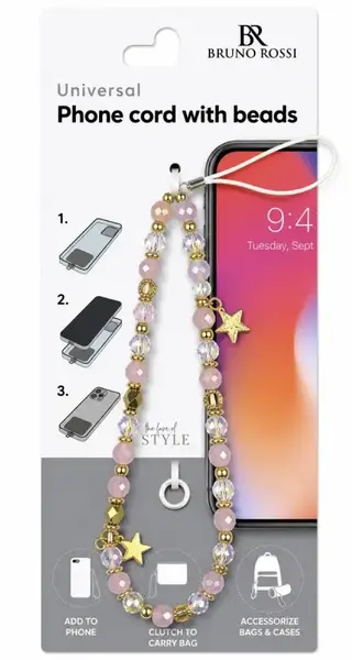 Snur Telefon cu Margele Bruno Rossi BT-21, Multicolor