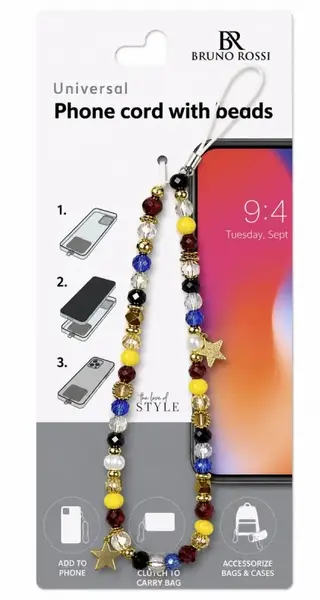 Snur Telefon cu Margele Bruno Rossi BT-22, Multicolor