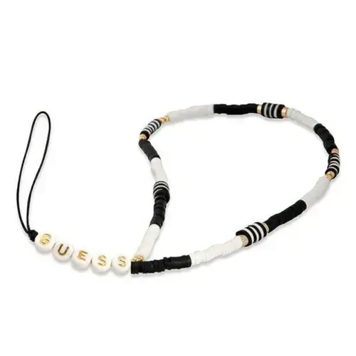 Snur telefon Guess Heishi Beads Alb si Negru