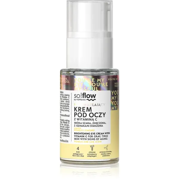 so!flow Brightening Eye Cream With Vitamin C cremă de ochi detoxifiantă și iluminatoare cu vitamina C 15 ml