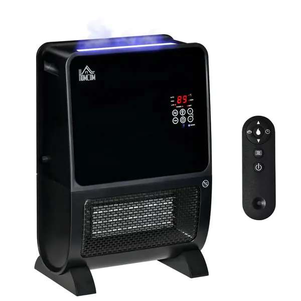 Soba Electrica 2 în 1 cu Umidificator, incalzitor cu Lumină LED in 3 Culori si Ultraviolete, Temporizator si Telecomanda HOMCOM | Aosom Romania