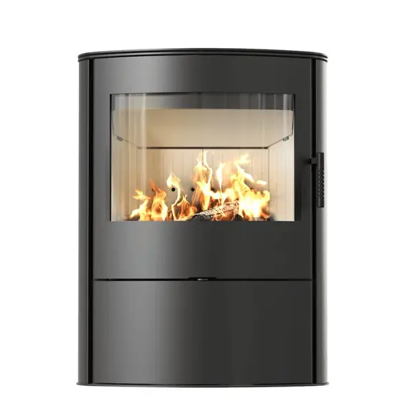 Soba mare pe lemne 10kw Rollo sticla curbata + samota
