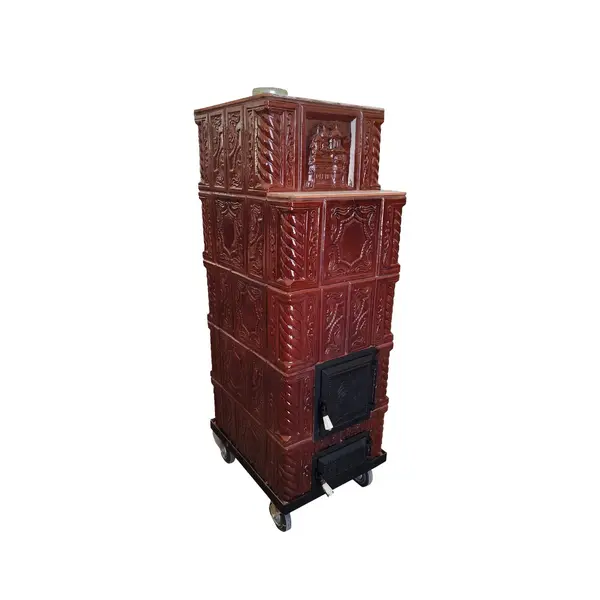 Soba teracota maro 5 randuri cu roti 45 x 45 x 135 cm evacuare dreapta