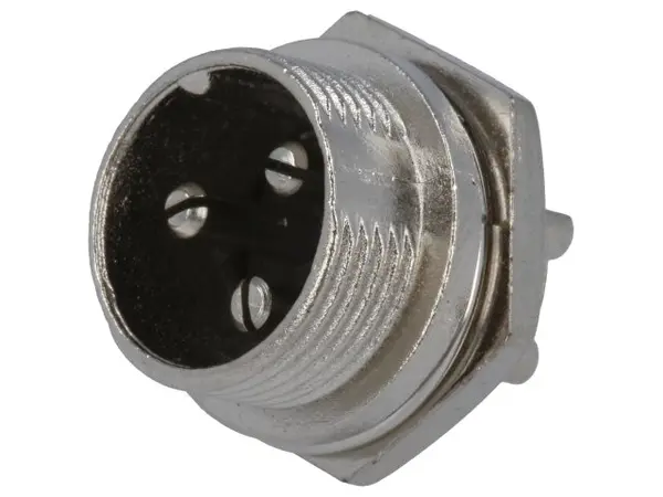 Soclu pentru microfoane tată PIN: 3 pt.montare pe panou