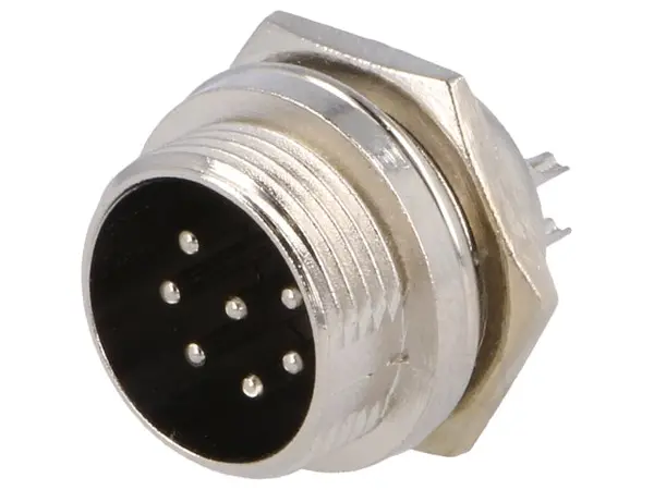 Soclu pentru microfoane tată PIN: 7 pt.montare pe panou