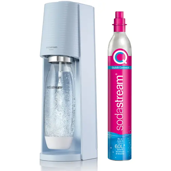 SodaStream Aparat sifon SodaStream Terra, Sticla PET 1 L + Butelie CO2, Albastru deschis