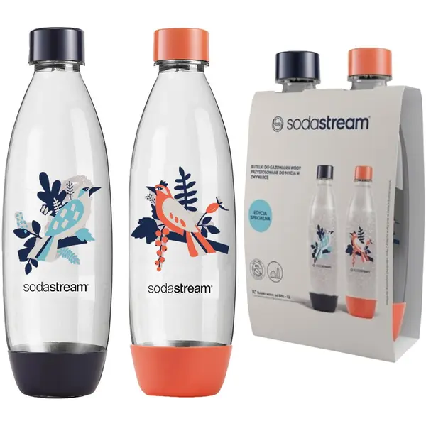 SodaStream Sticle 2 sticle, SodaStream, Fuse Birds, Tritan, 1 l, Rezistente la temperaturi ridicate, Multicolor