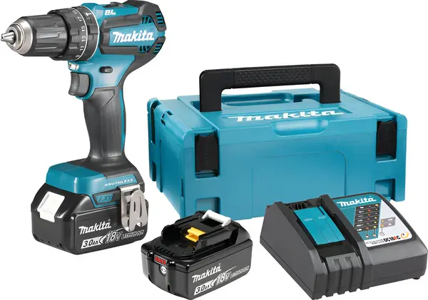 Șofer cu impact fără acumulator Makita - DHP485RFJ, 18 V, 3,0 Ah, 50 Nm