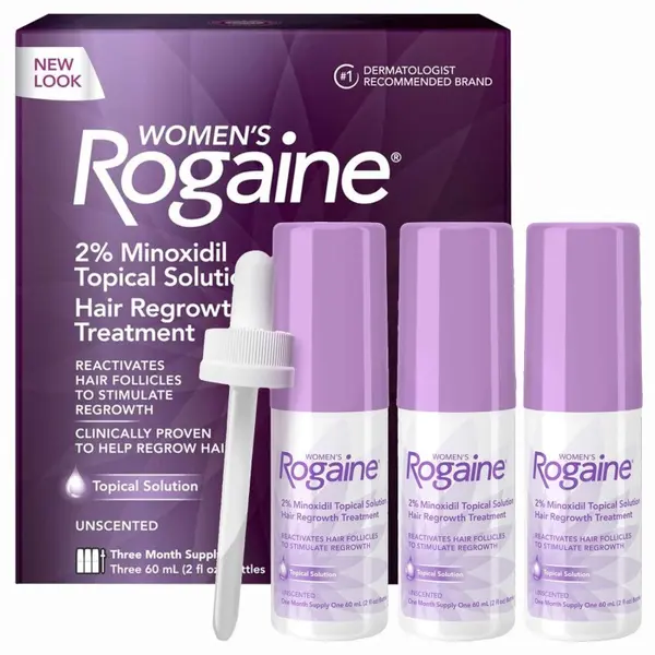 Solutie 3 Luni, Rogaine, Minoxidil 2%, Tratament Impotriva Caderii Parului, pentru Femei, 3x 60ml